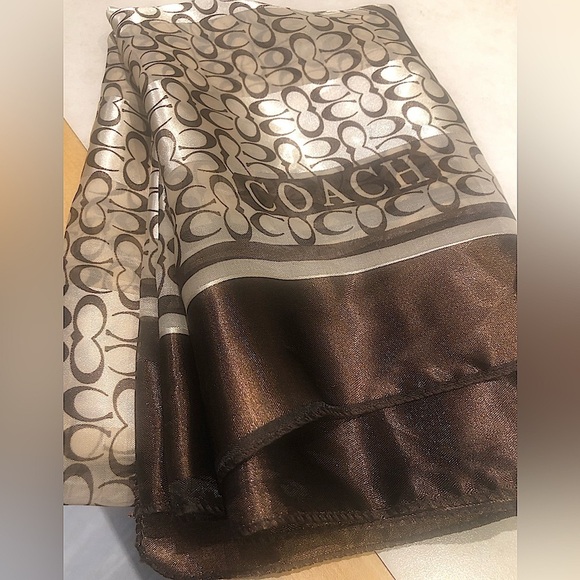 COACH Logo Satin-Like Scarf - Picture 1 of 7